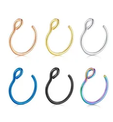 False nose ring artificial perforated jewelry 8mm nose rings nose piercing