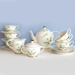ceramic fine porcelain tea cup set bone  china coffee and tea set for home