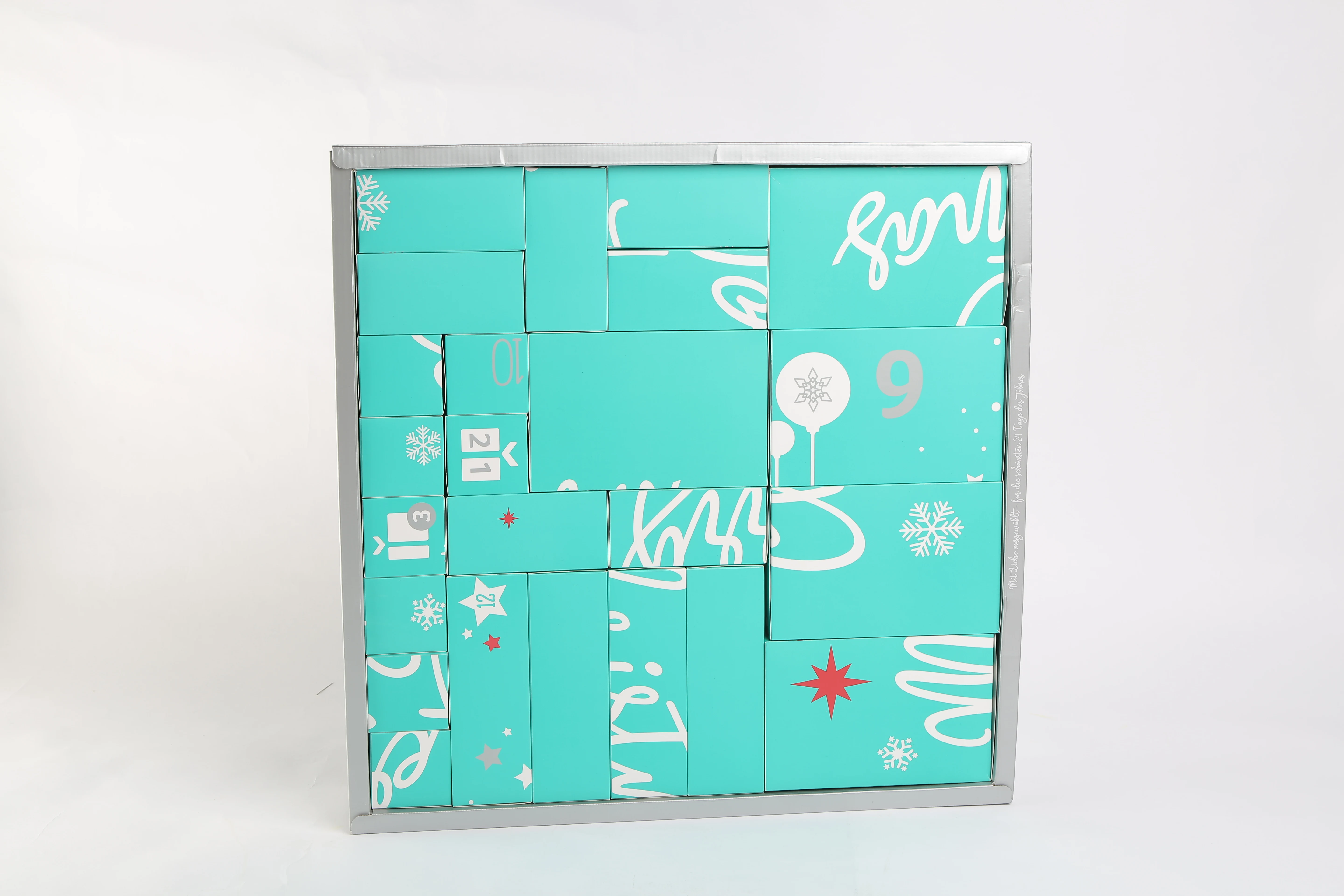Custom christmas make up chocolate paper box advent calendar cardboard packaging gift calendar box