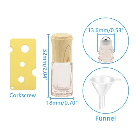 3 мл пустые мини стеклянный цилиндрический флакон для стеклянные бутылки продажи флаконы духов многократного пользования дезодорант контейнеры с бамбуковой крышкой