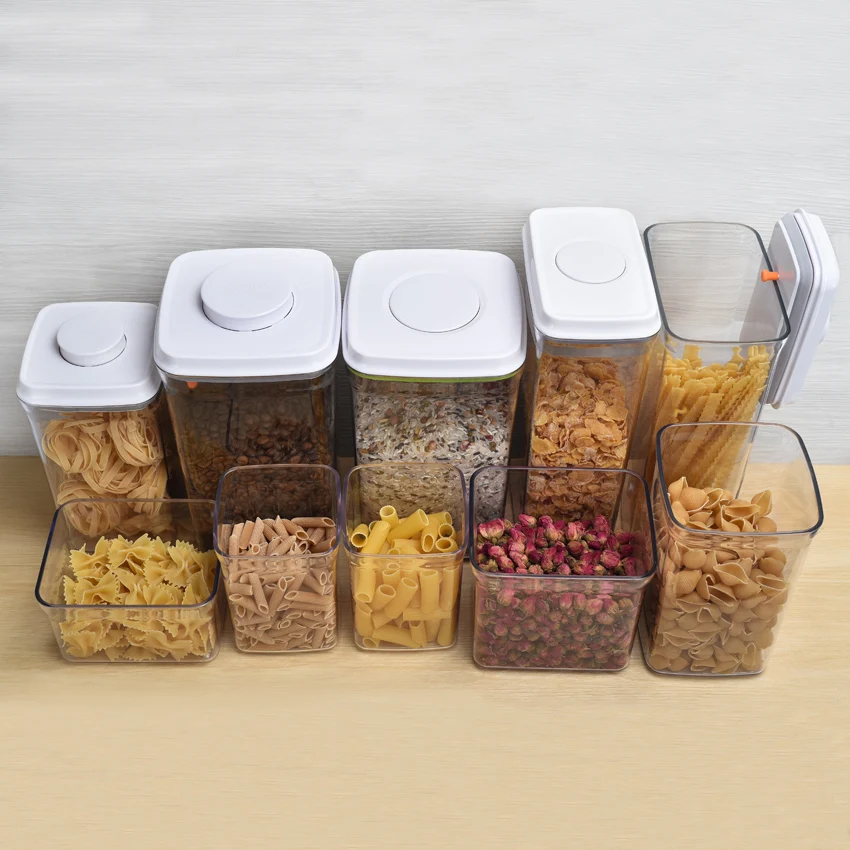 Household Kitchen Items Good Quality and Fresh preservation Airtight Plastic Dry  Food Custom Plastic Storage Container