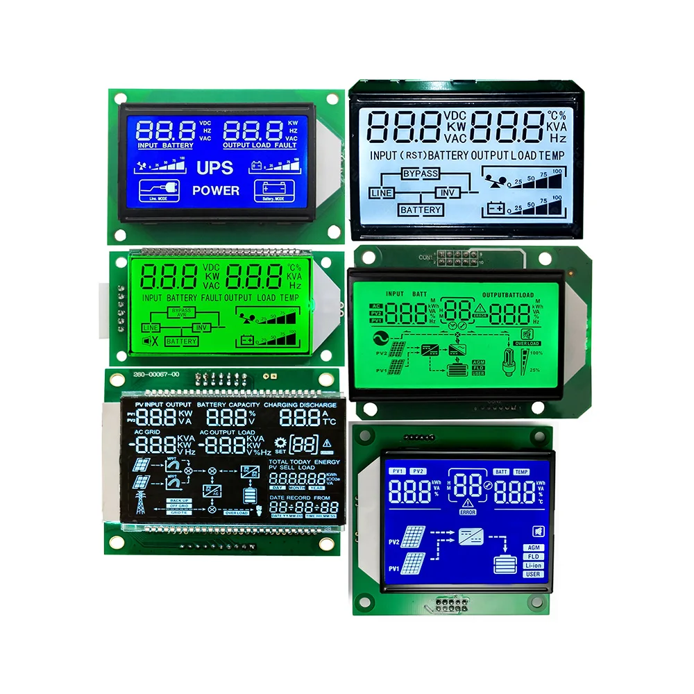 Yellow green solar charger lcd display for inverter lcd 7 segment mini 7 segment lcd module