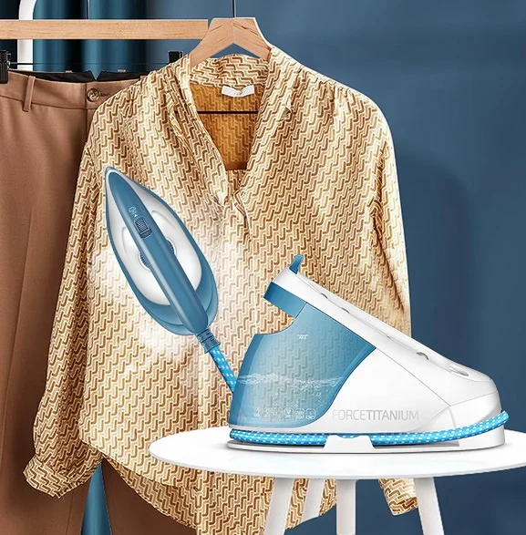 Home Ironing Station with Ceramic Soleplate Iron Lock for Easy Carry Removable Water Tank