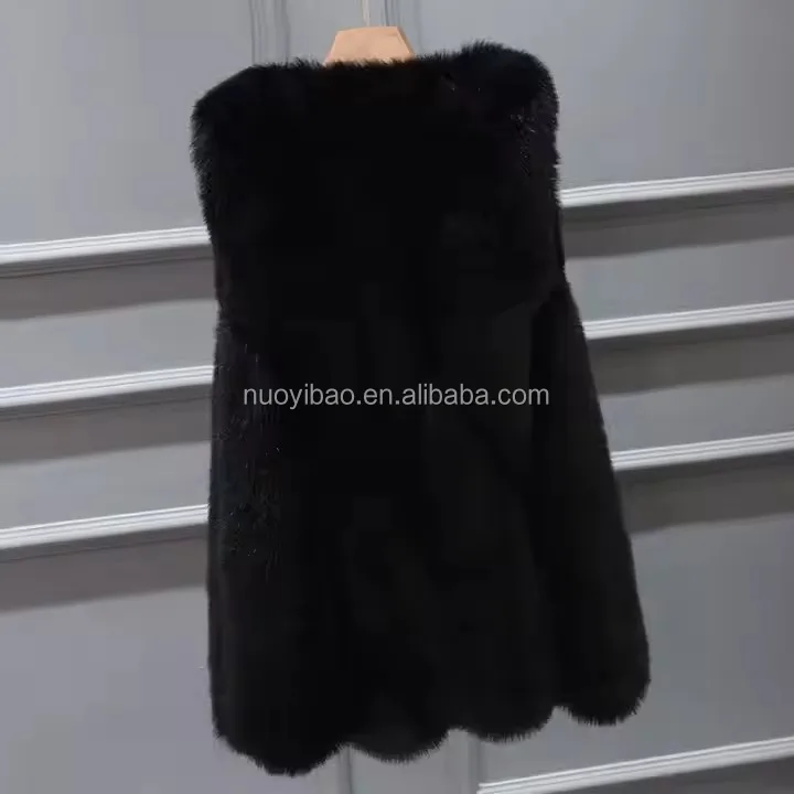 Fashion women faux fur vest coat Casual street wear Fox Fur Jacket Waistcoat Sleeveless coat lady winter fur vest