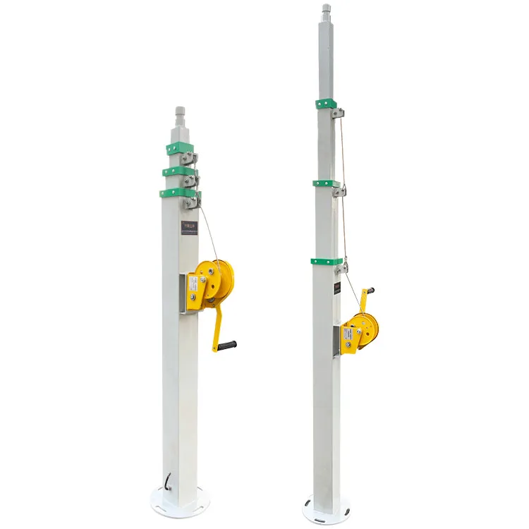 High Quality 4-9 Meter Steel cctv Pole Telescopic Manual Winch Mast Hand Crank Design Mounted Camera Antenna