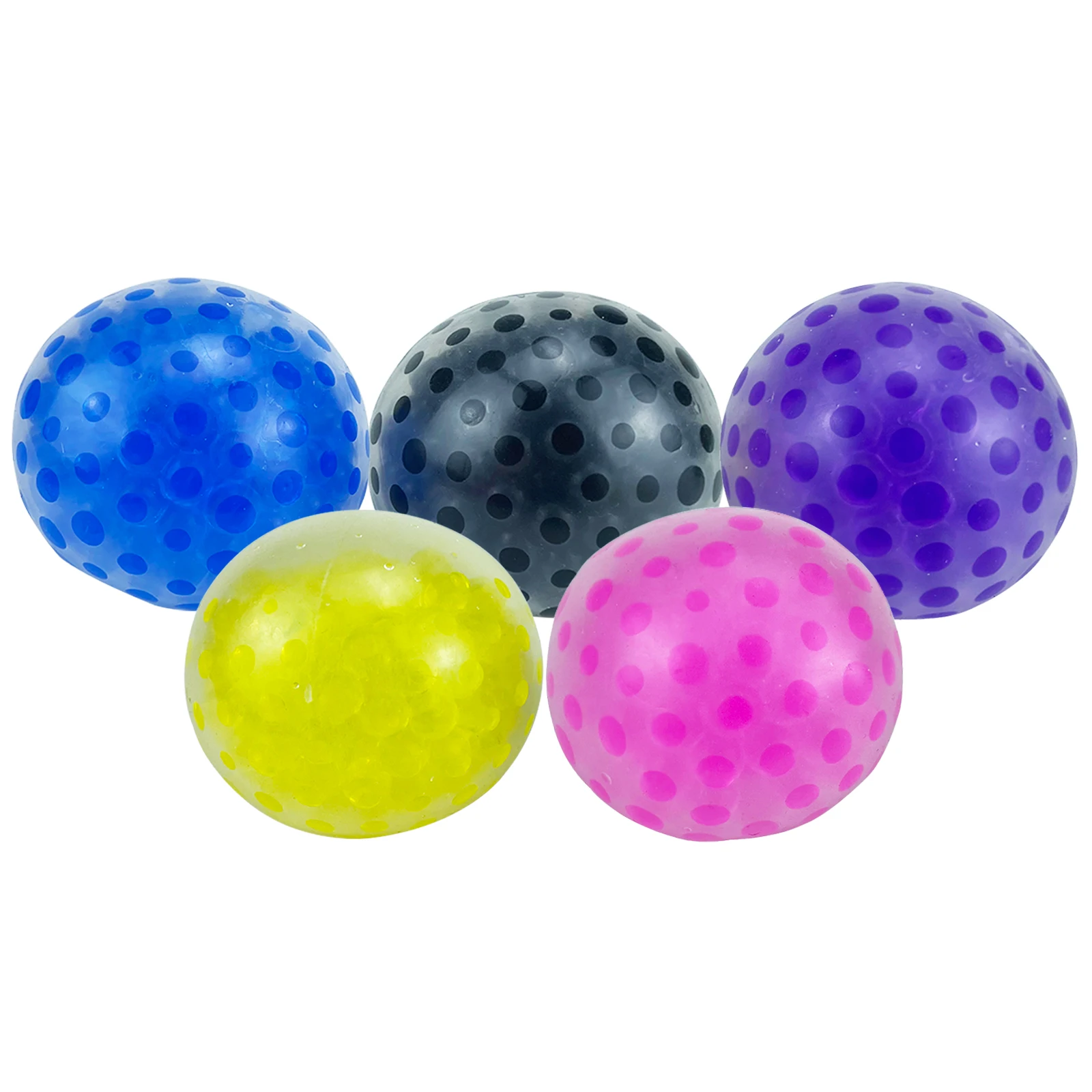 YongnKids Colorful Bead Stress Ball Rubber Vent Grape Ball Hand Wrist Toy Mesh Squishy Ball