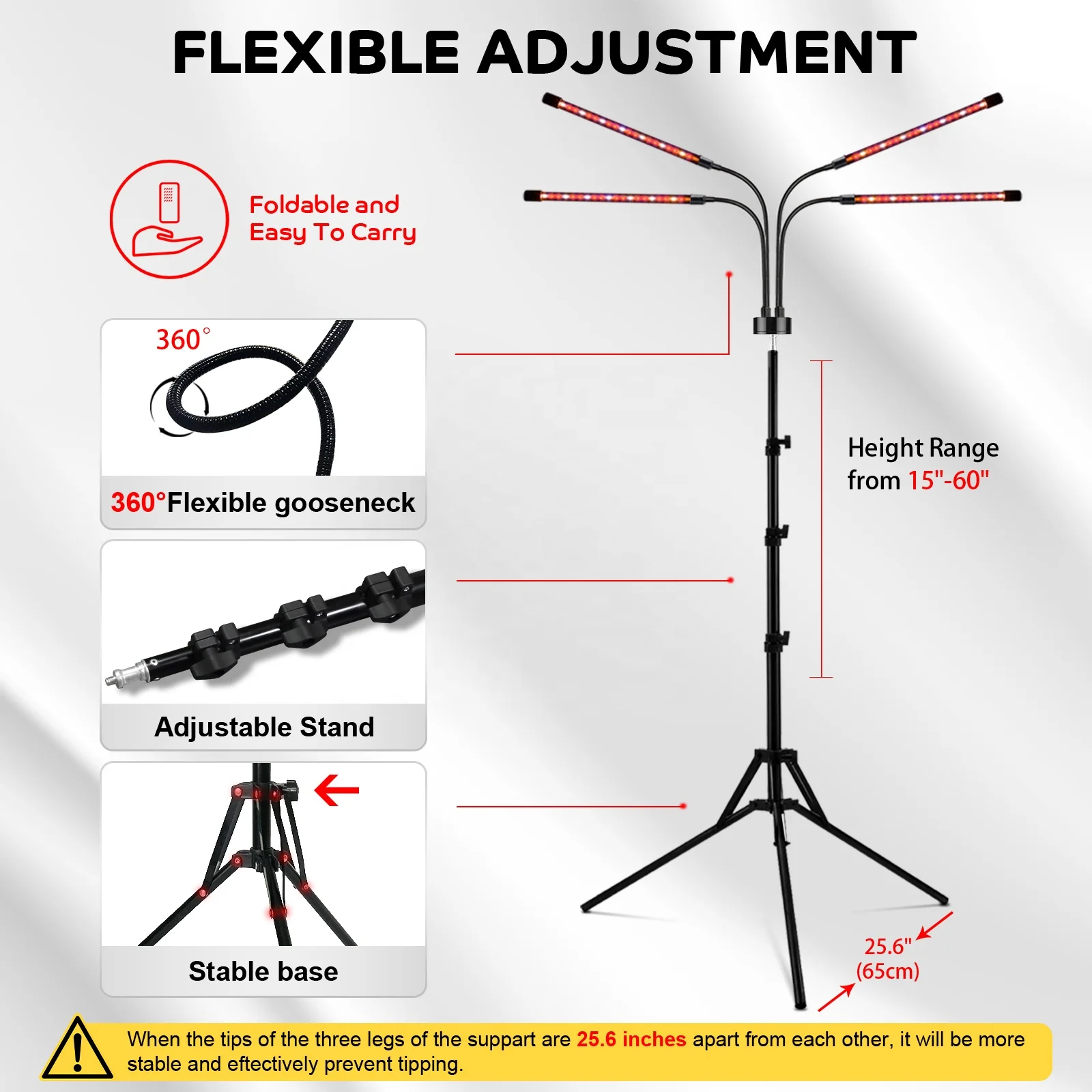 Red Light Therapy Device with Tripod, 80LED 660nm and 850nm Deep Red Light Lamp for Face, Neck, Back