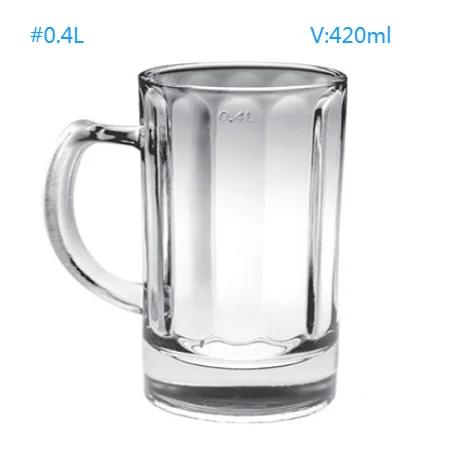Big capacity Unique  Beer Mug Whisky Water Glass Highball Tasting Clear juice  Transparent handle  Coffee cup