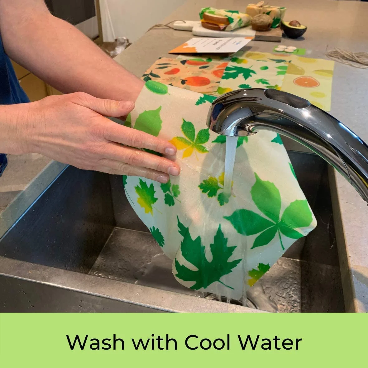 Eco Friendly Custom Private Label 3-Pack Food Grade Reusable Organic Kitchen Beeswax Food Paper Wraps Set For Keeping Fresh