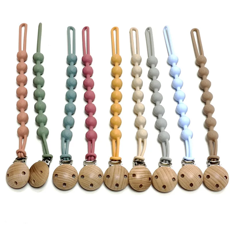 New Arrival Silicone Teething Toys  Eco-Friendly Baby Pacifier Holder Clips