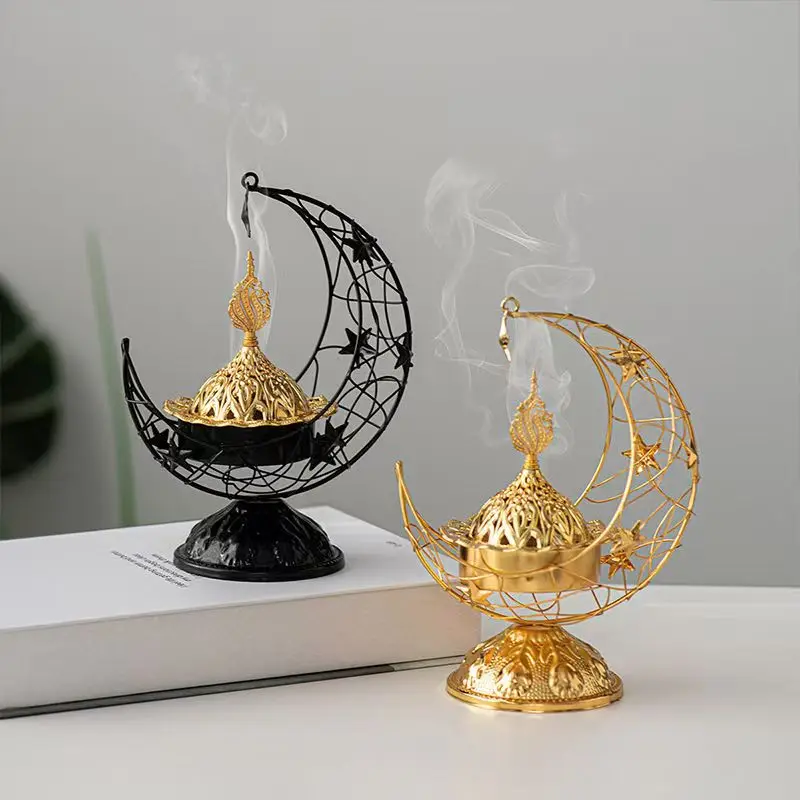 Custom Middle Eastern Mystic Style Crescent Moon Candle Holder Tea Light Hand-Held Candle Holder For Home Decoration
