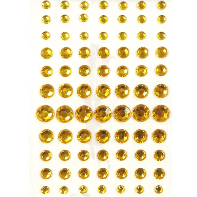 Custom Self Adhesive Acrylic Bling Crystal Diamond Rhinestone Sticker For Decoration