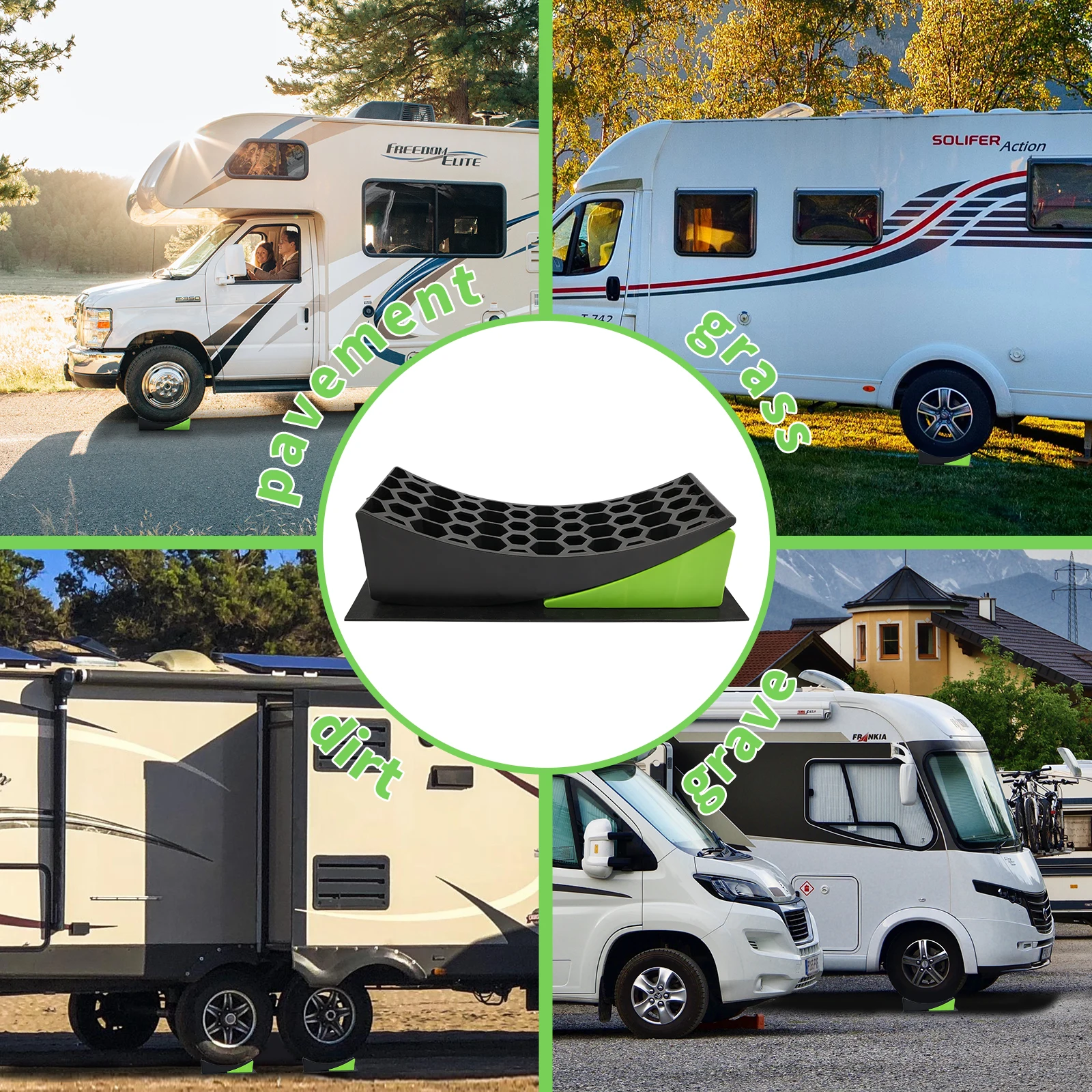 S202 Camper Leveler Kit,RV Leveling Blocks Ramp for Travel Trailer Leveling System,Up to 35,000 lbs