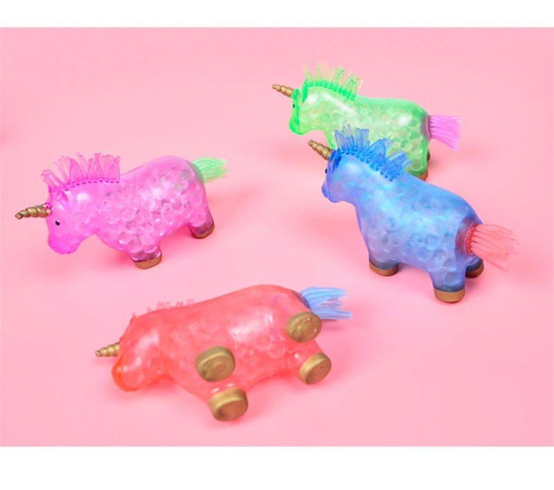  Лучший продавец Amazon TPR Единорог Мягкие сжимаемые бусы игрушки для снятия стресса Сжимаемый мяч игрушка детей