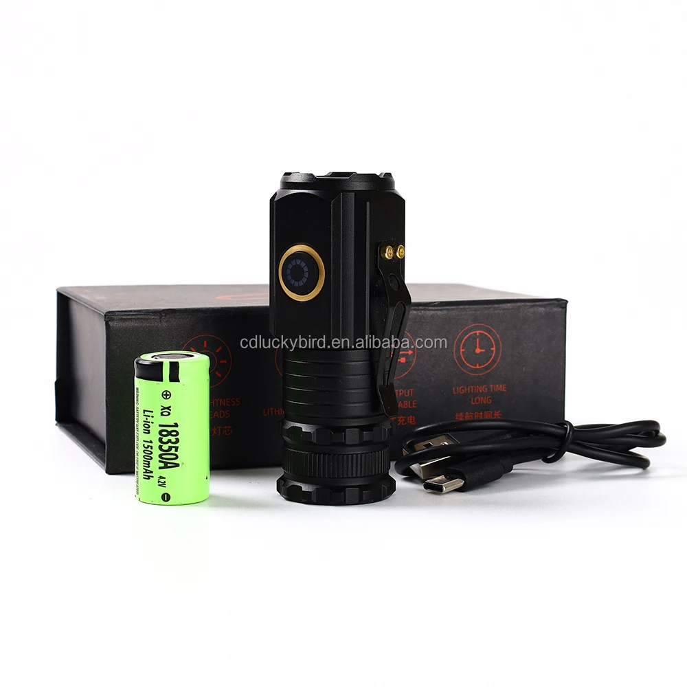 Waterproof Aluminum Small USB Rechargeable Powerful High Bright 9W Mini EDC LED Flashlight with Clip