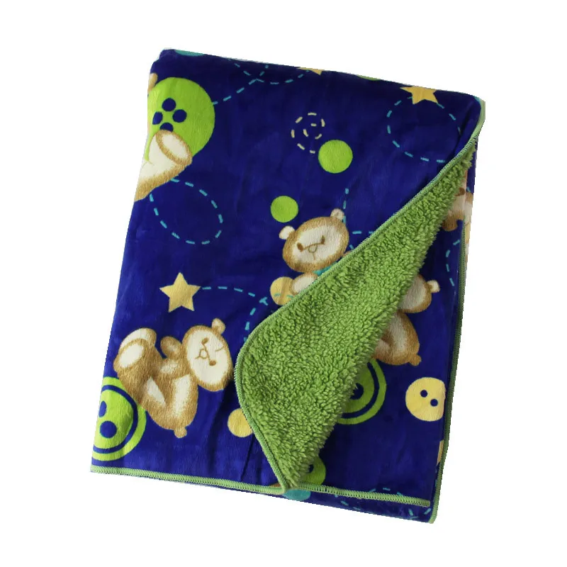 
super soft Sherpa fleece bonded baby blanket Child blanket with animal design 