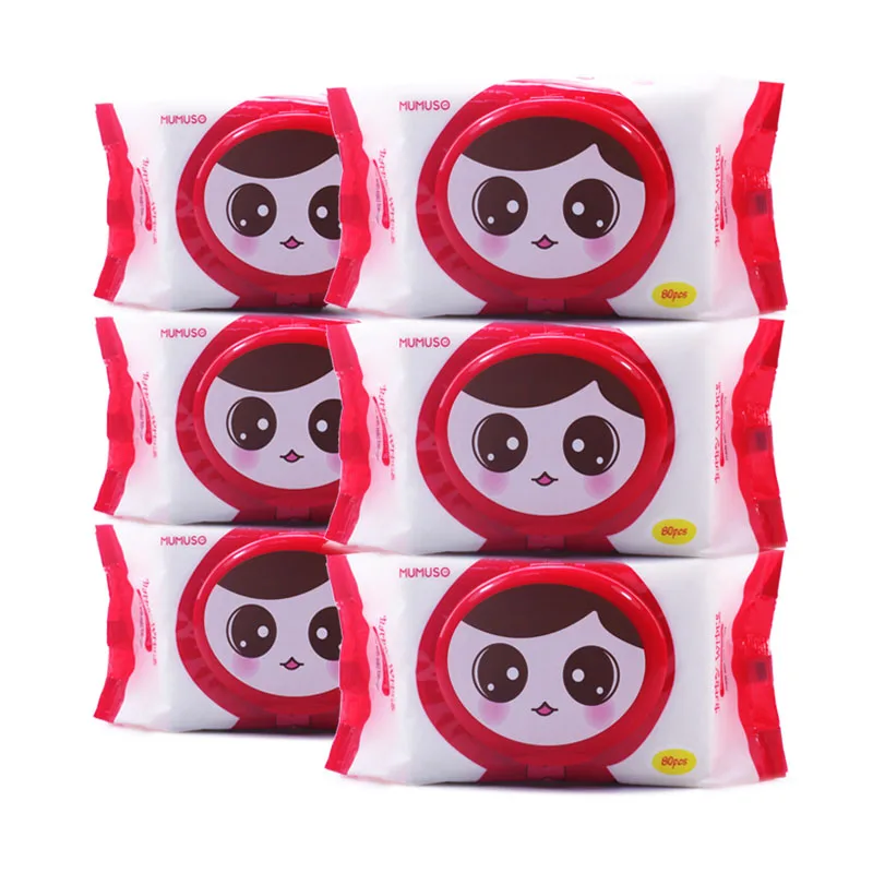 China Manufacturer 80 Pcs Wholesale Supplier Moistened Baby Gum Wet Wipes Tissue Wet And Dry Baby Cartoon Wipes