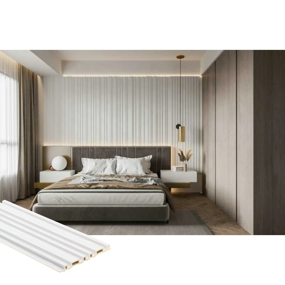 Интерьер 3d модель дизайн водонепроницаемый интерьер украшения ПВХ WPC рифленая стеновая панель