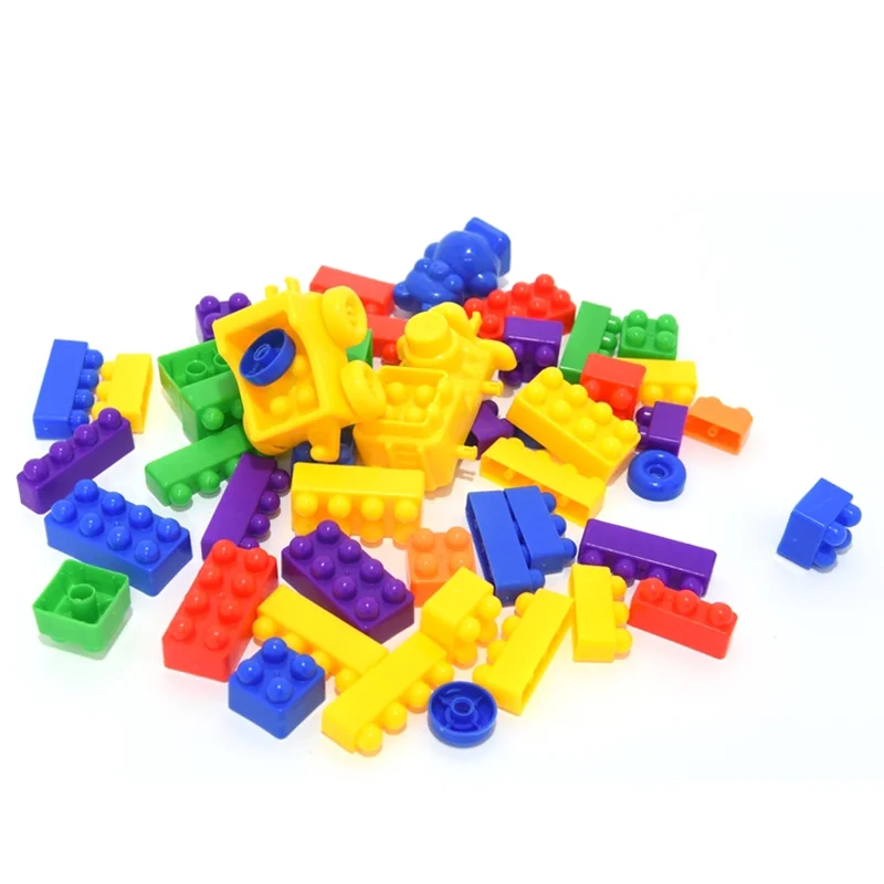Kindergarten school toy train building blocks educational plastic toys toy car building blocks set