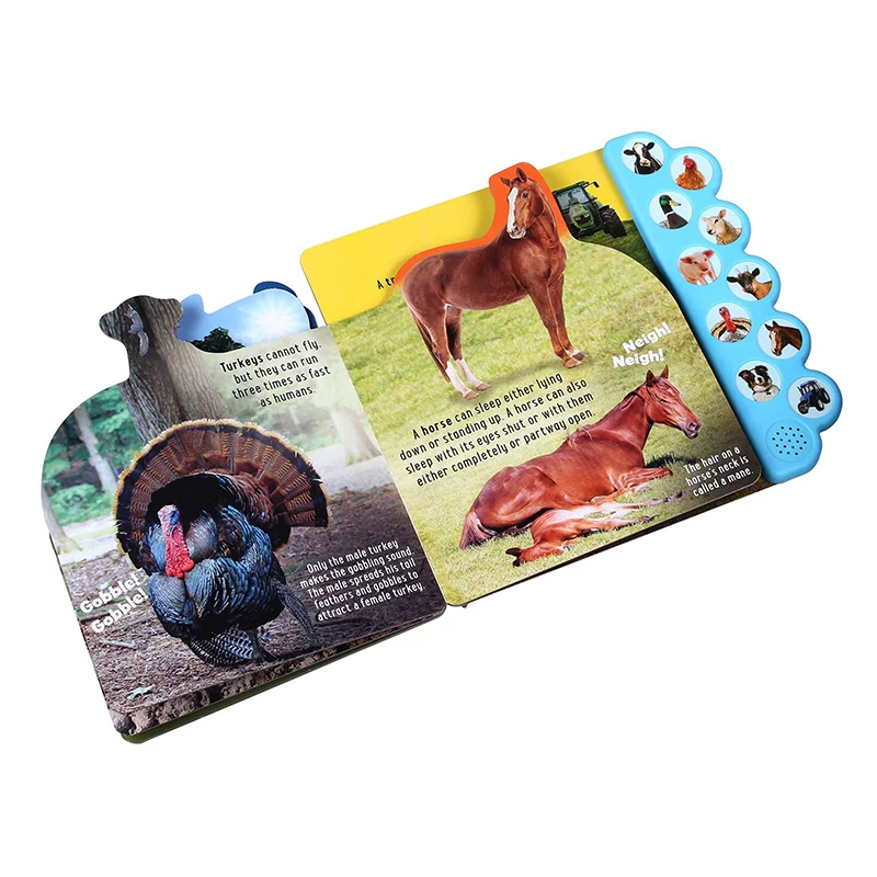 ULi YYS005 Factory Custom Book Wholesales OEM 10 Pushing Buttons Music Audio Sound Book For Children