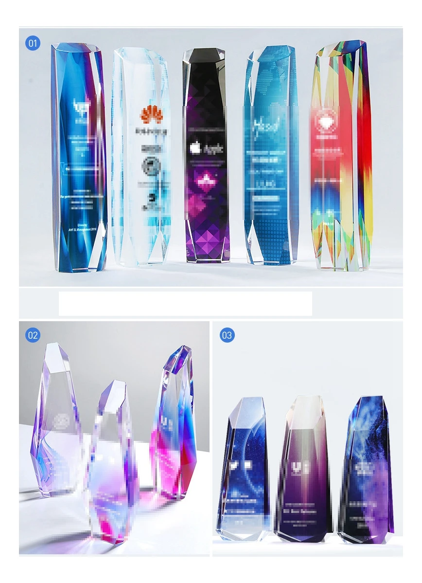 KEDK Cheap Gift Marketing With Logo Sublimation Promotional Product Business Giveaways Sets Crystal Trophy Medal