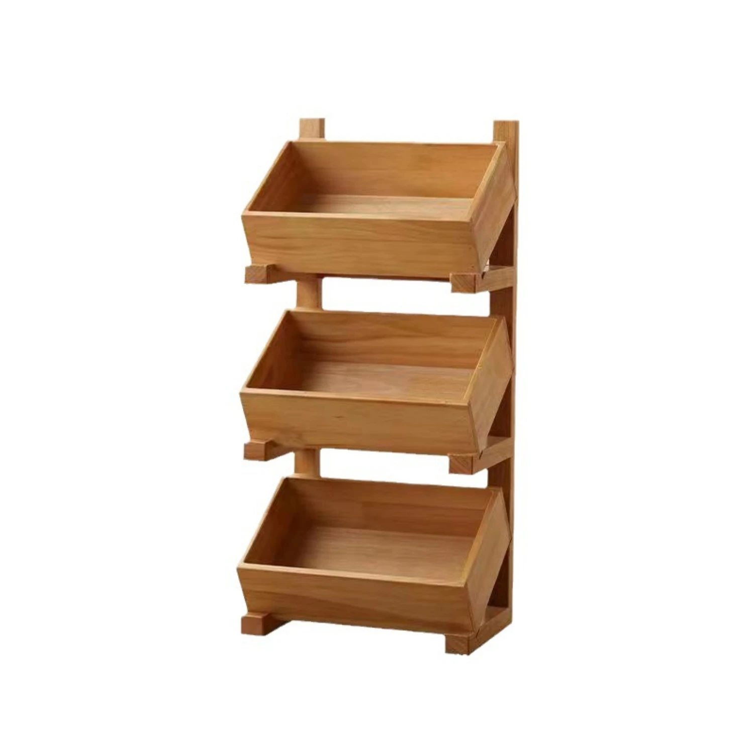 Wholesale Classic Wooden Bread Display Shelf Customized Desserts Display Rack for Bakeshop Carton Storage Holders & Racks Morden