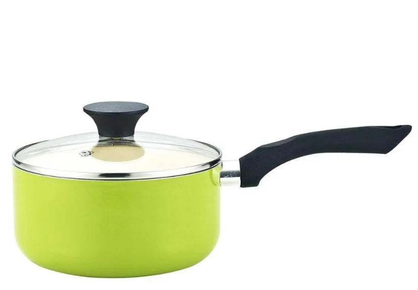 Wholesale low price high quality Home Kitchen Aluminum Forged Green Cookware Set