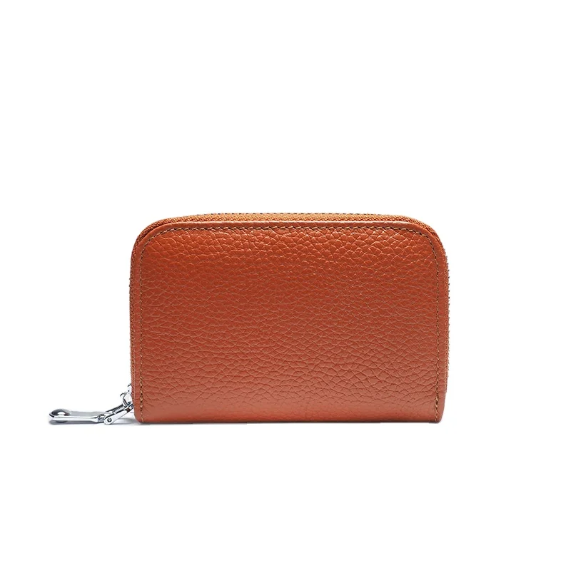 Высококачественный Многофункциональный цветной кожаный держатель для кредитных карт с Rfid-блокировкой и молнией