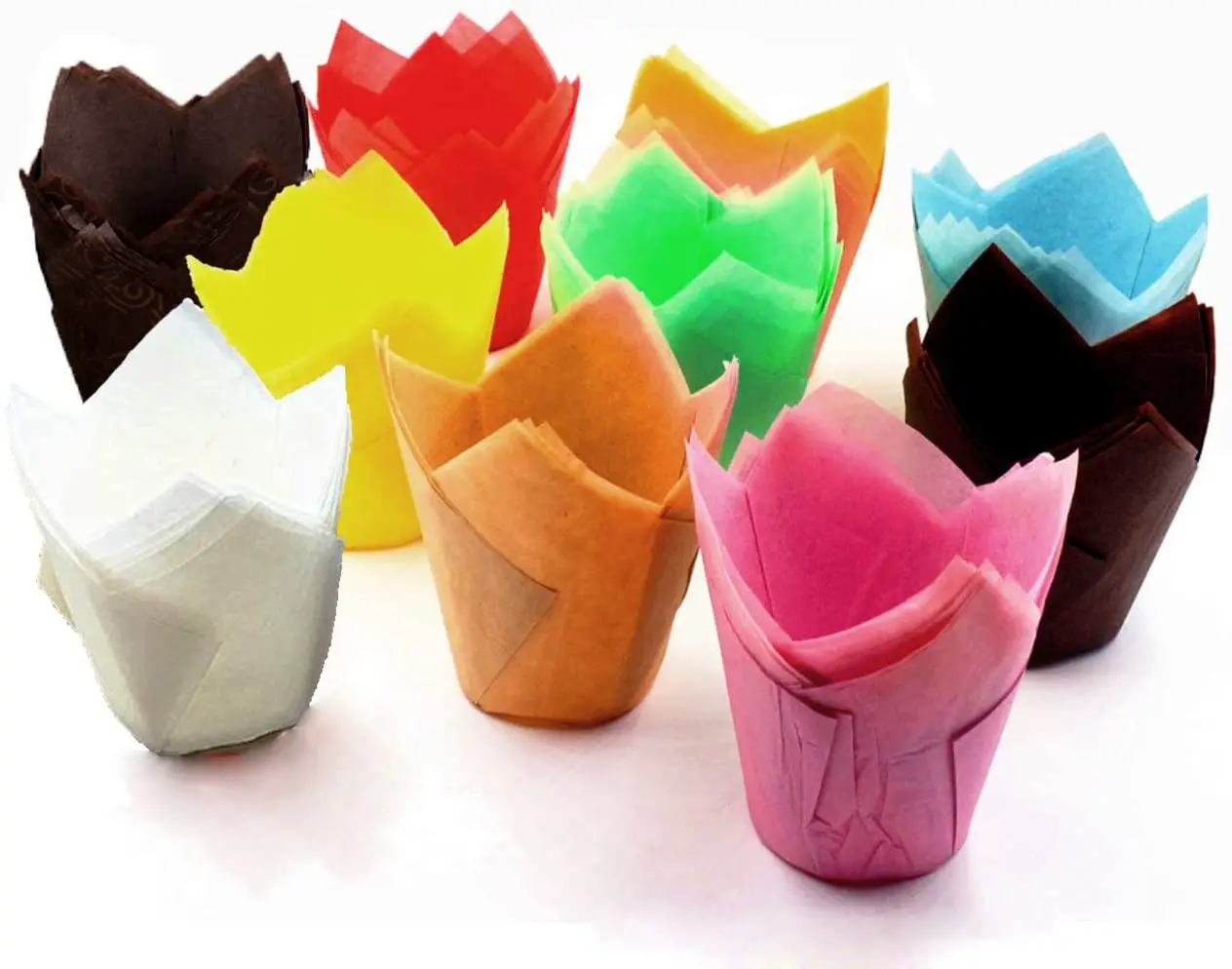 Factory Customization Printed Logo Cake Baking Cup Parchment Paper Tulip Cupcake
