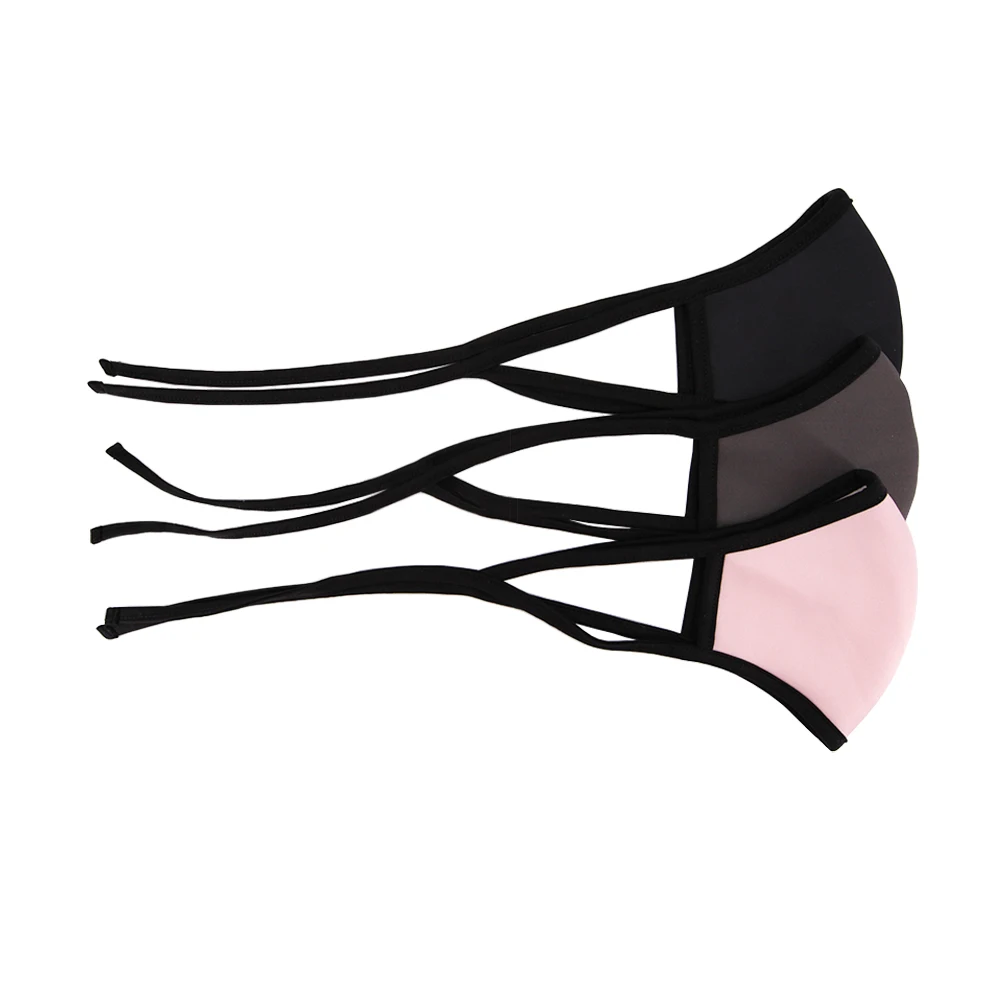 Добавьте свой логотип моющийся чистый пользовательский Премиум Регулируемый розовый серый черный хлопок для взрослых Facemask с длинным ремешком