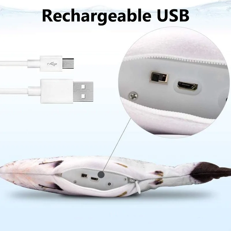 USB Electric Moving Dancing Fish Cat Toy  soft Catnip Cat Chew Toy Simulation Interactive Floppy Fish Cat Toy