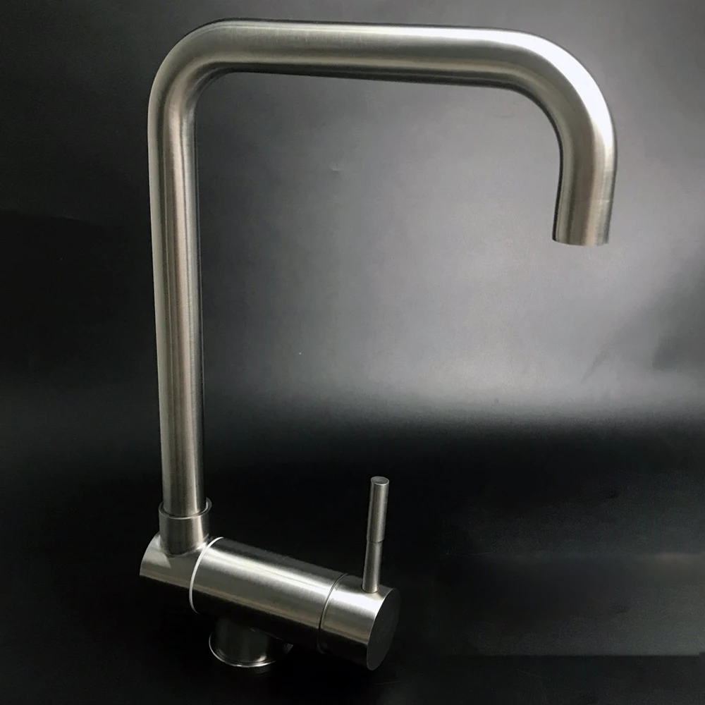 304 Stainless Steel Brushed Nickel Kitchen Sink Aerator Folding Faucet