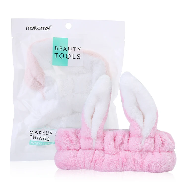 Милые ушки кролика смешанных цветов эластичная повязка для волос для девочек дети мыть ваше лицо повязки для волос R500