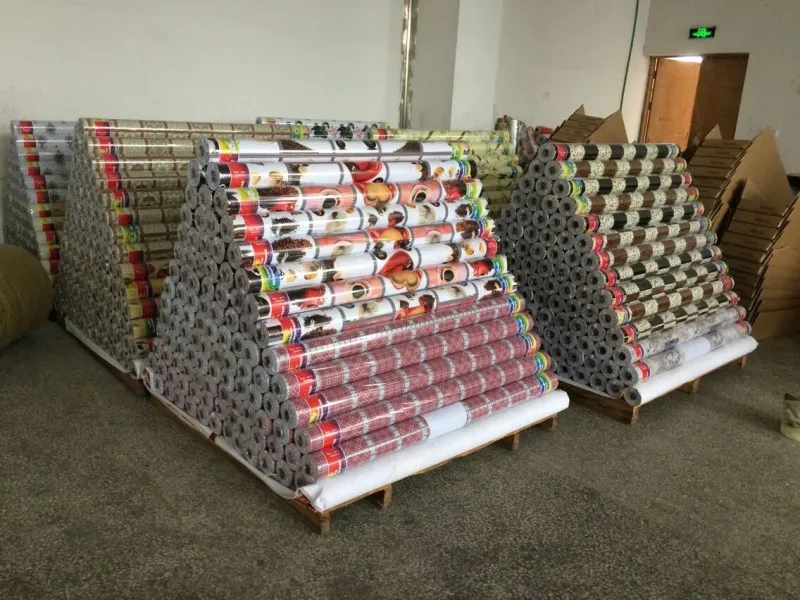 Luxury Gold and Silver PVC Printed Spanlace Backing Tablecloth Roll