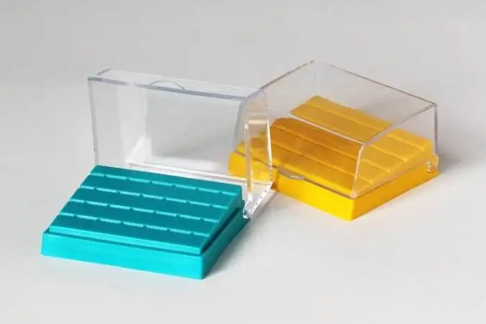 New style high quality 24-hole bur holder box ideal for storge of dental burs can place or autoclavable