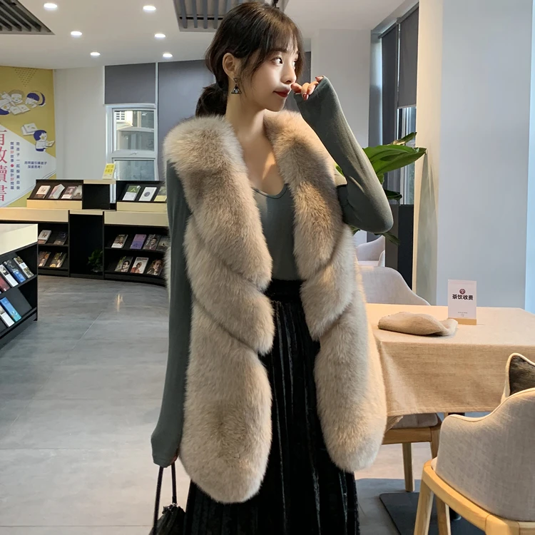 Customize Fashion Ladies Genuine Fox Fur Gilets Winter Women Warm Real Fox Fur Vest
