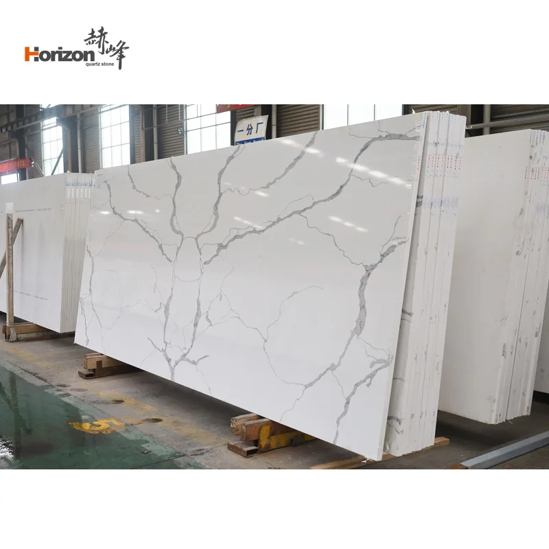 Factory Wholesale Artificial Stone White Calacatta Quartz Stone Slabs