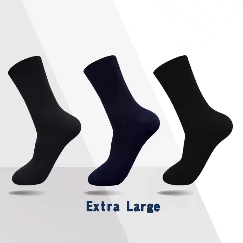 Wholesale thicken lengthen custom men socks business sports cotton pure tube socks extra large size feet crew socks