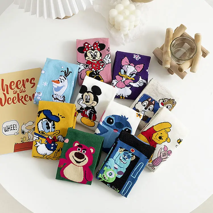 Fashion Custom Funny Hand Drawn Patterned Spandex Cotton Crew Colorful Boys Adult Cartoon Character Socks