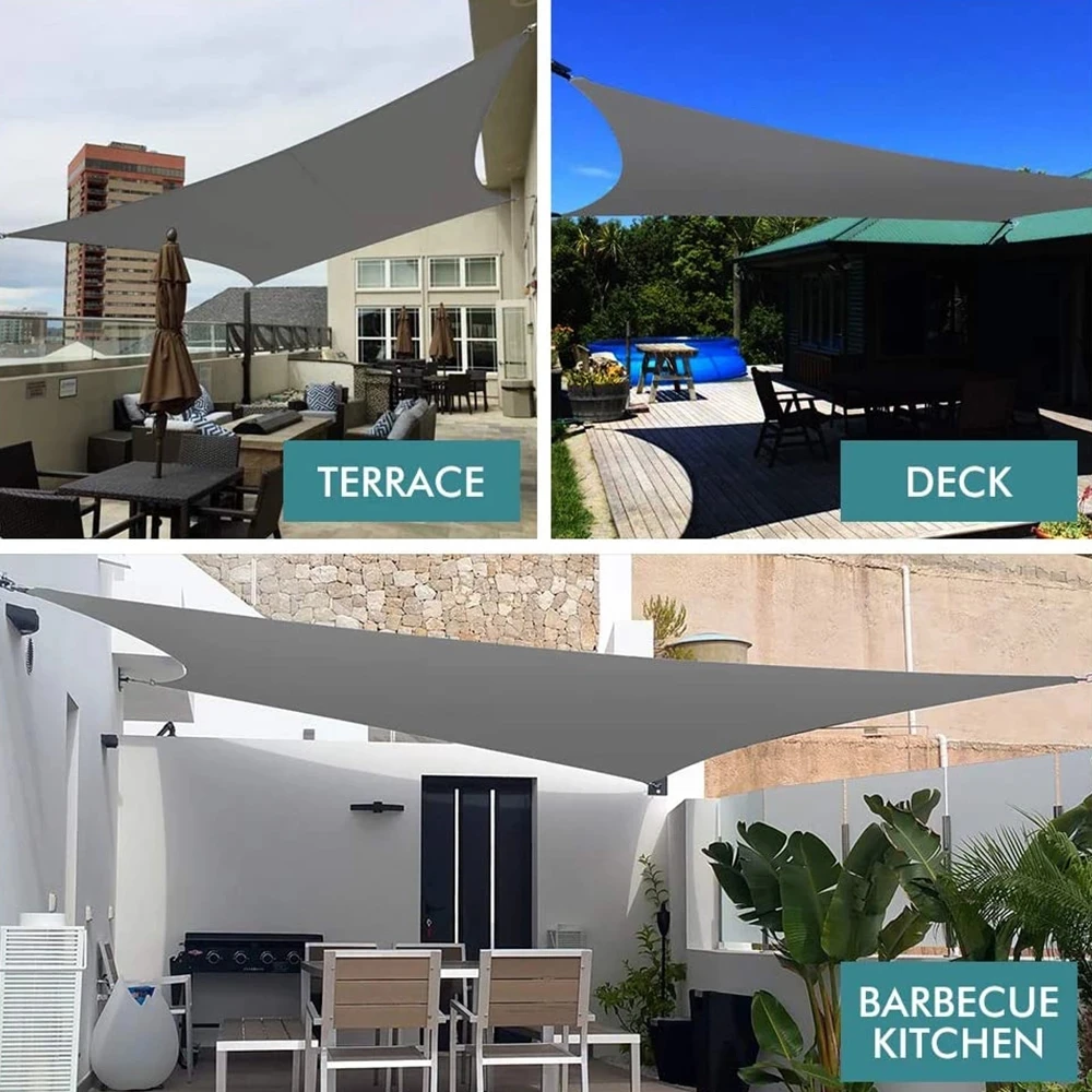 Patio Garden Terrace Awning Canopy 95% UV Block With Free Rope  Sun Shade Sail Rectangle Waterproof Outdoor Shade Sail