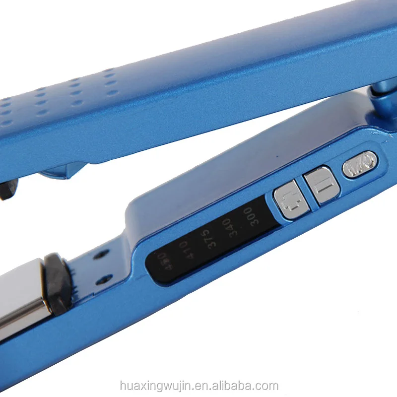 Professional Blue Hair Straightener Titanium Plates Flat Iron Straightening Irons Hair Styling Tools