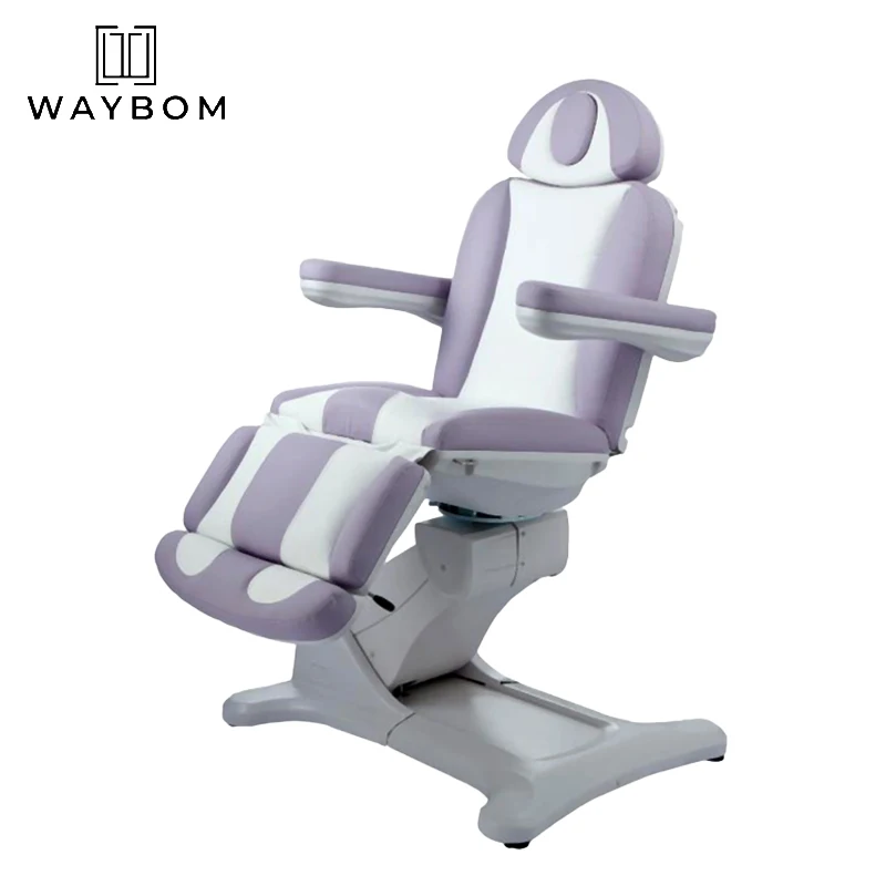 beauty salon furniture swivel beauty bed electric 4 motor  hydraulic black massage chair bed salon bed