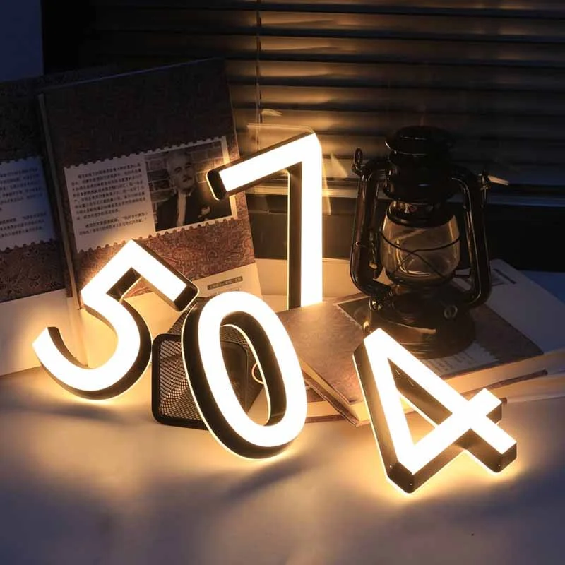 Outdoor Acrylic Advertising Logo Full Lit Lettering Signs background wall production lights