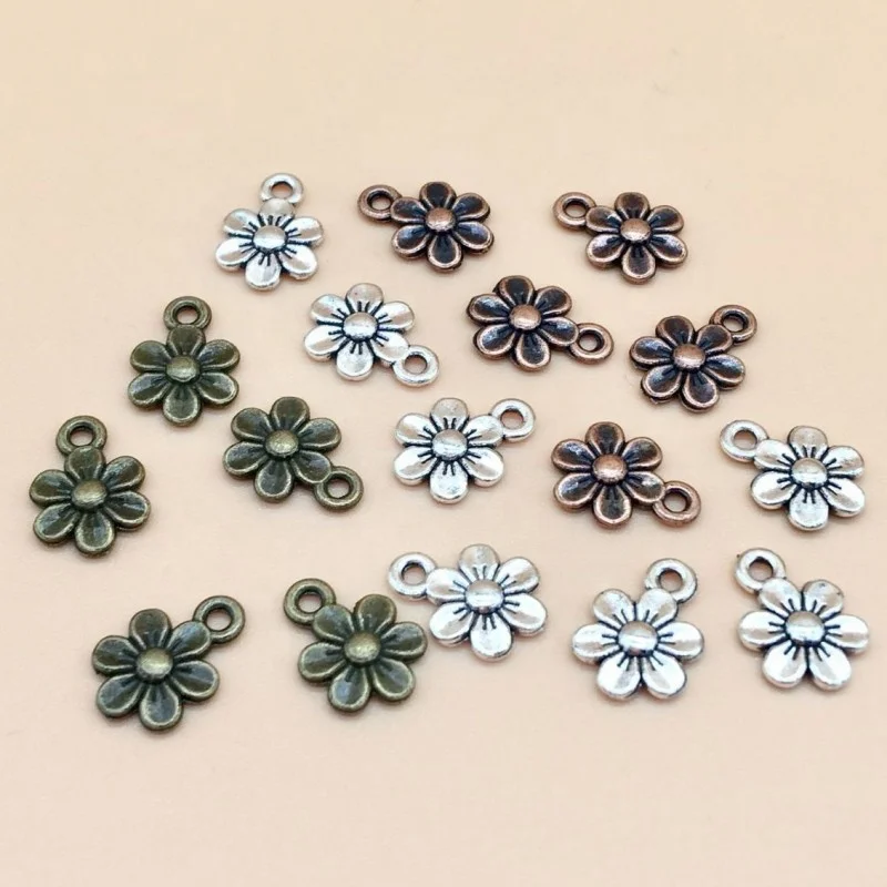 Fashion Lovely Four Clover Alloy Bracelet Earrings Silver Charms Pendants Jewelry Making For DIY Jewelry Making Finding Charms
