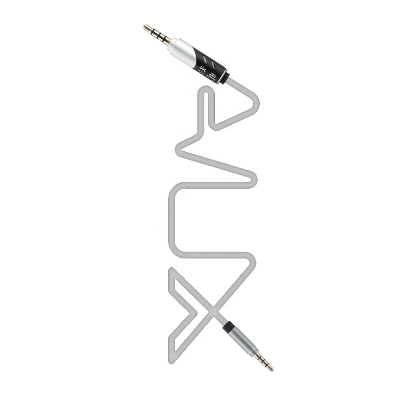 Wholesale OEM 360 degree Male to Male Aux Connector Metal Head Aux Cable jack 3.5mm jack Audio Cable