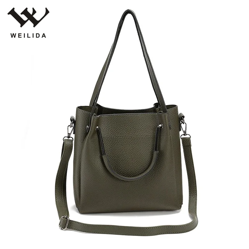 Luxury Green Women Waterproof Tote Bags Fashion Bag New Style Fashion Ladies Handbags Faux Leather Custom Logo New China WEILIDA