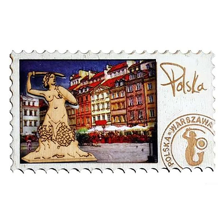 Custom Country Landscape Poland Souvenir Laser Engraved Wood Fridge Magnet