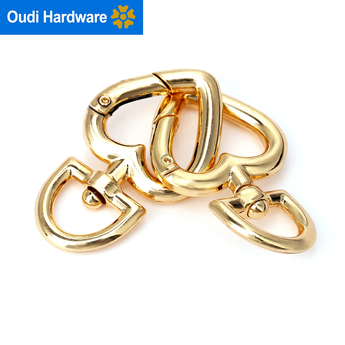 Best Sell Ring Clasp Heart Ring Rose Gold Triangle Ring Metal Webbing Hardware For Woman