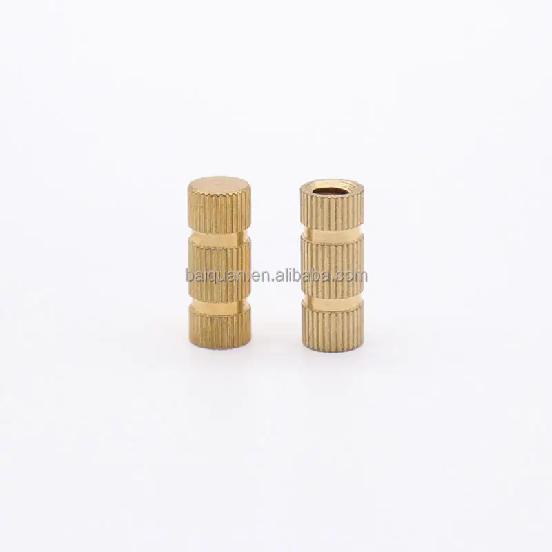 M2 M3 M4 M5 M6 M8 M10 OEM Copper Knurled Inserts Nut Brass Melt Insert Brass Nut Manufacturer Plastics Insert