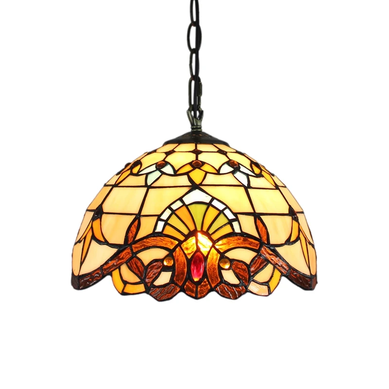 
European retro creative Tiffany Colored glass bar dining room pendent lamp Baroque corridor lighting 110-240v 